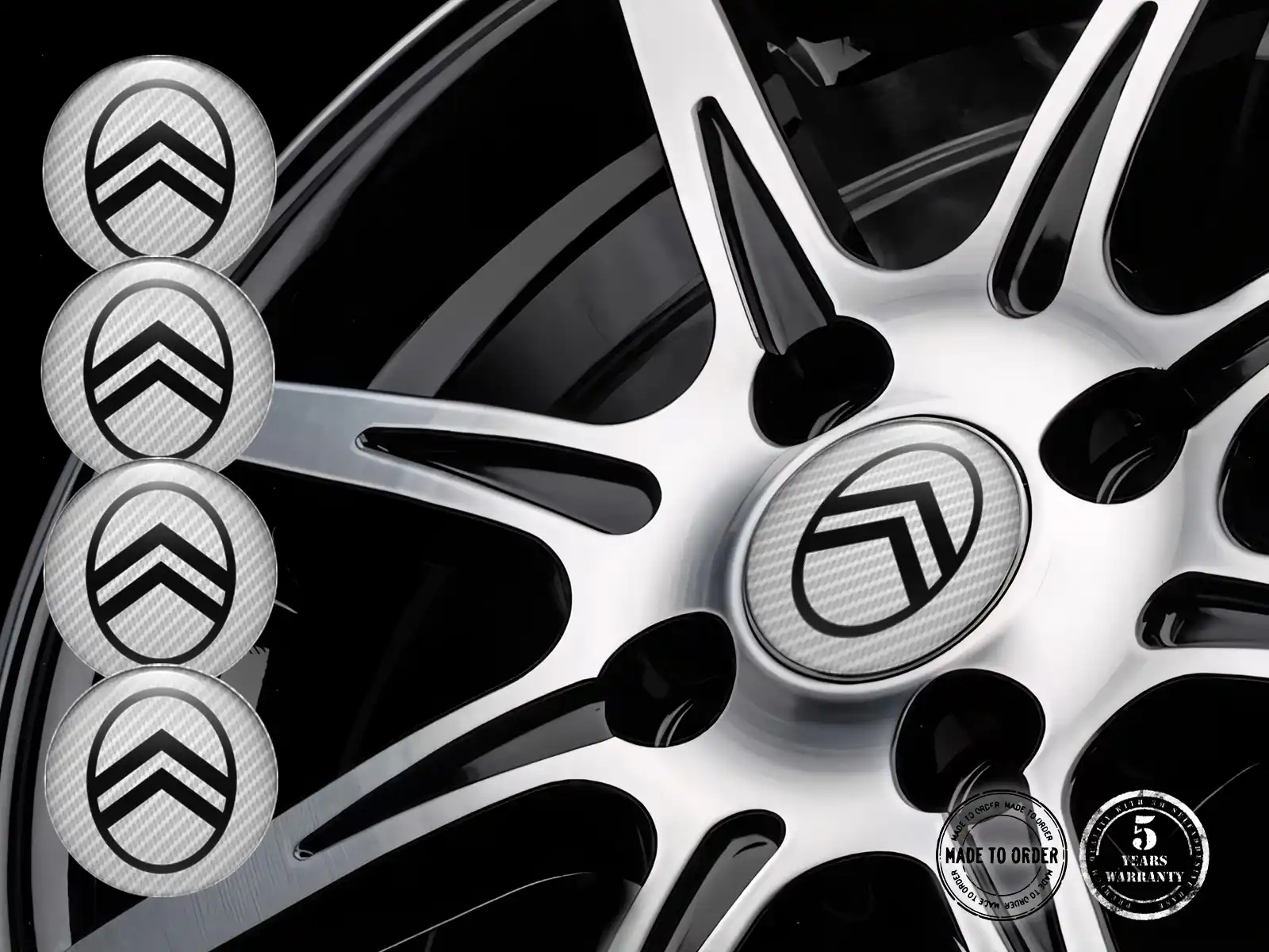 Citroen Felgenaufkleber Edition Epoxy-Dome-Upgrade